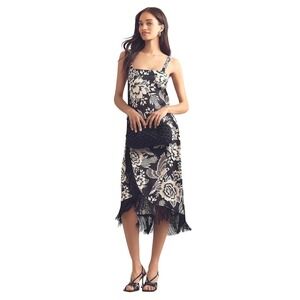 FARM Rio | Dresses | New Farm Rio Floral Cascade Wavy Linen Midi Dress |  Poshmark